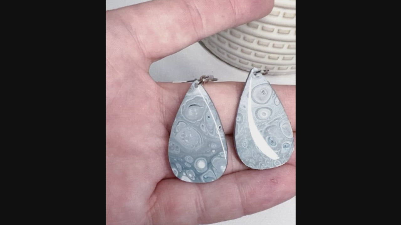 'Grey Geodes' Earrings