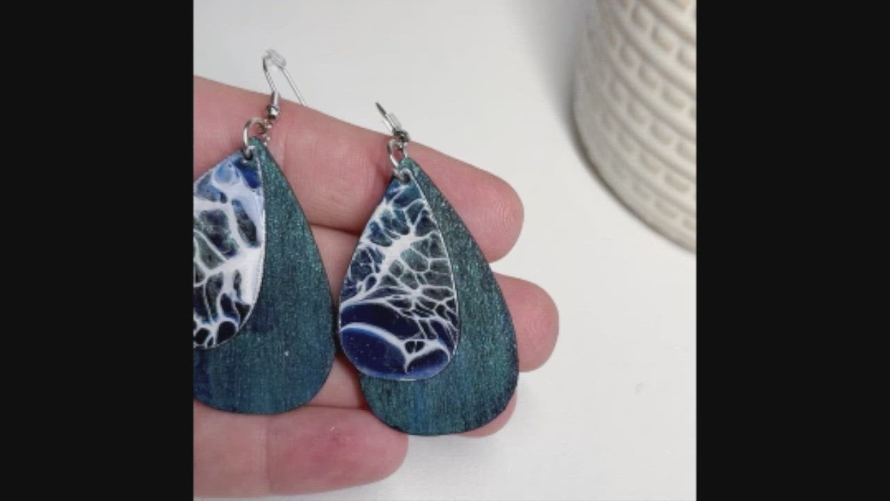 'Midnight Teal' Layer Earrings