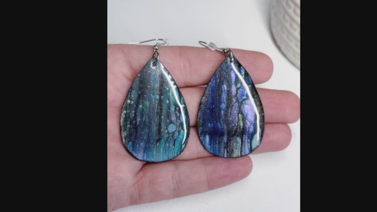 'Peacock Rain' Earrings