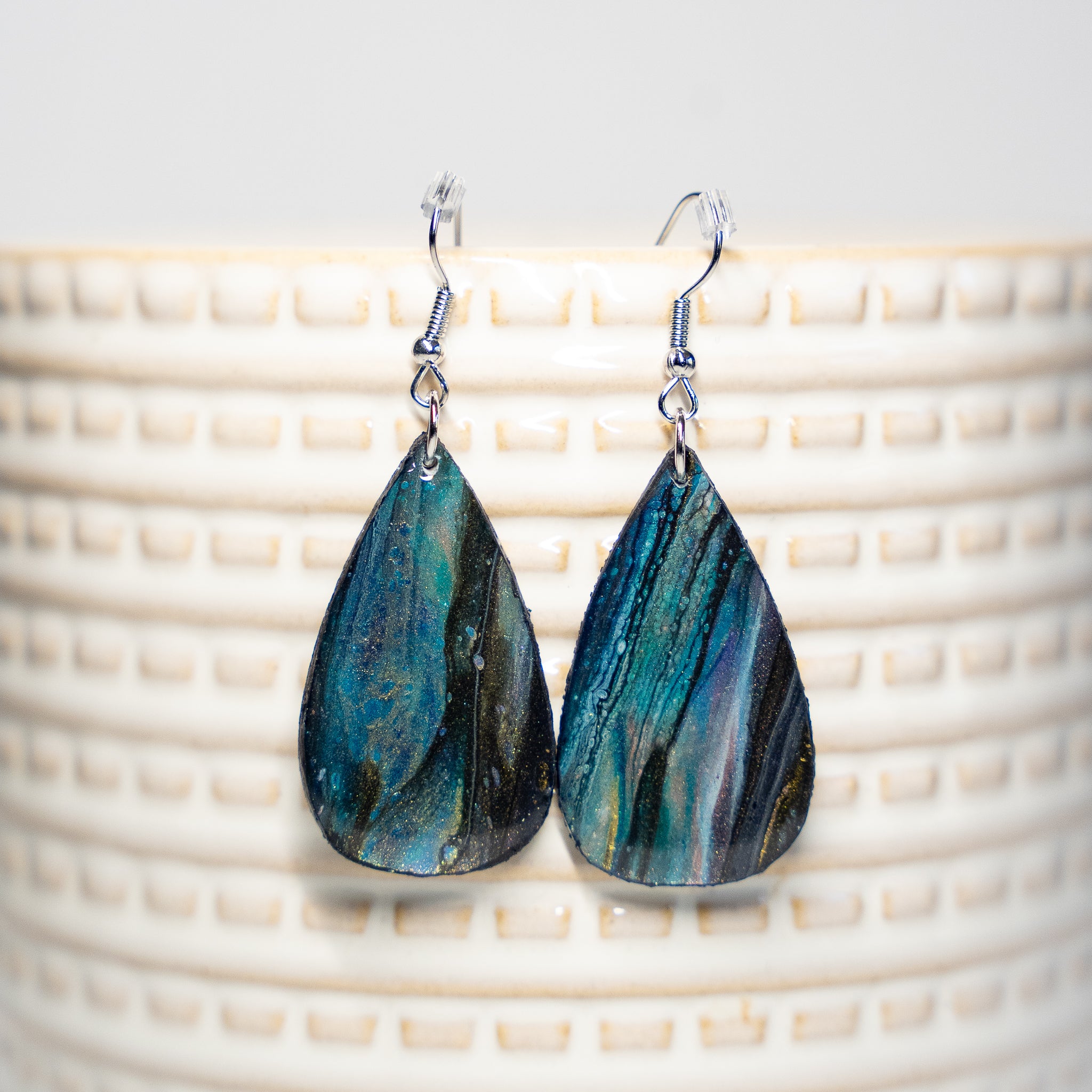 'Peacock Strata' Earrings