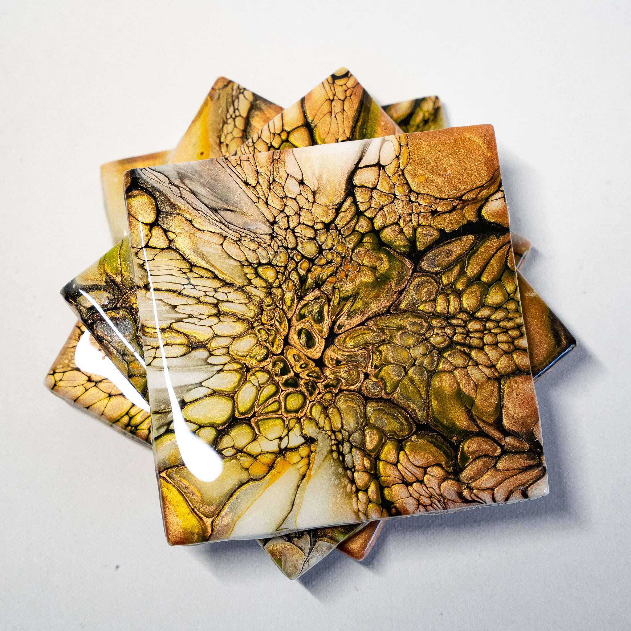 Golden Ore Coasters - Set of 4