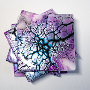 Purple Warp Coasters - Set of 4