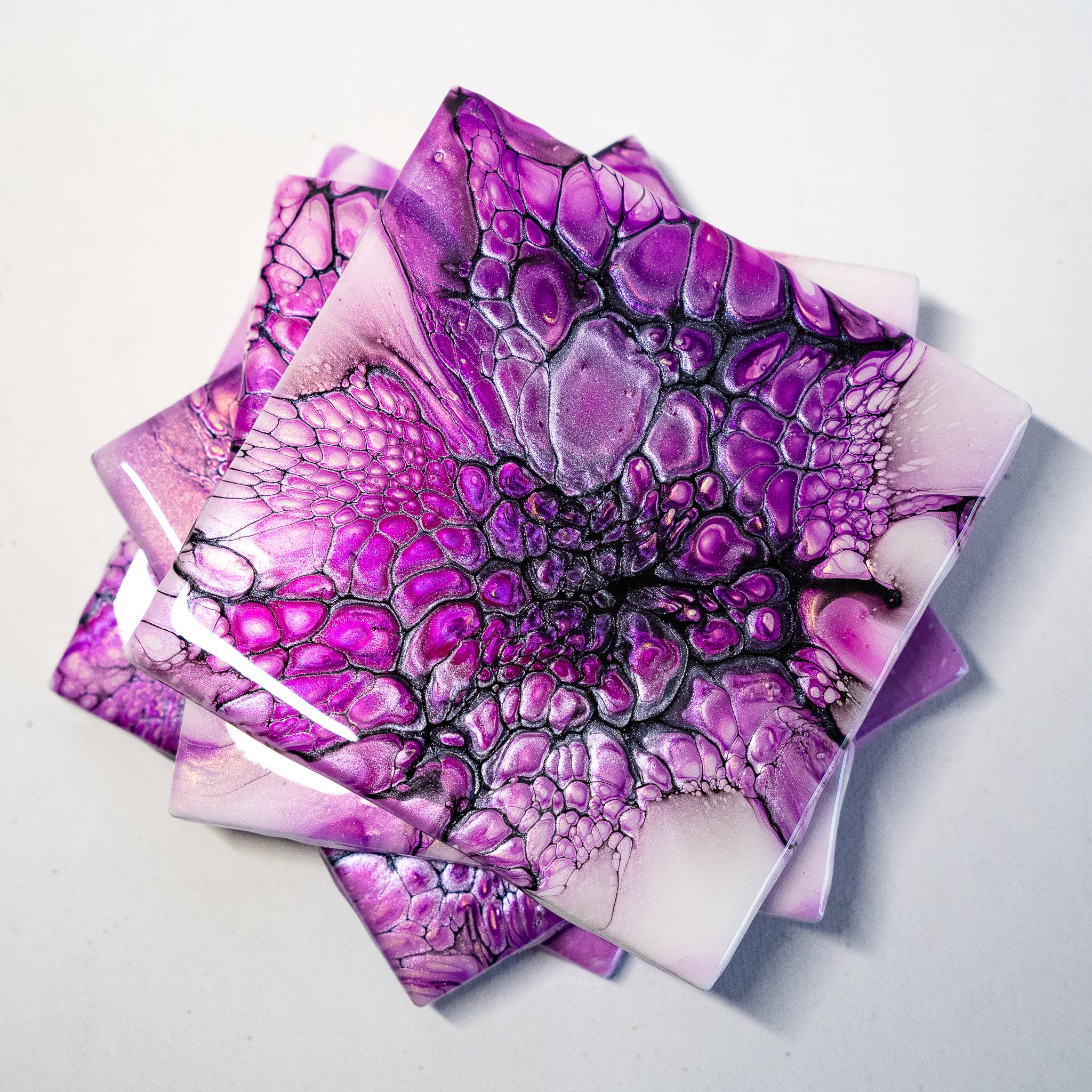 Magenta Coasters - Set of 4