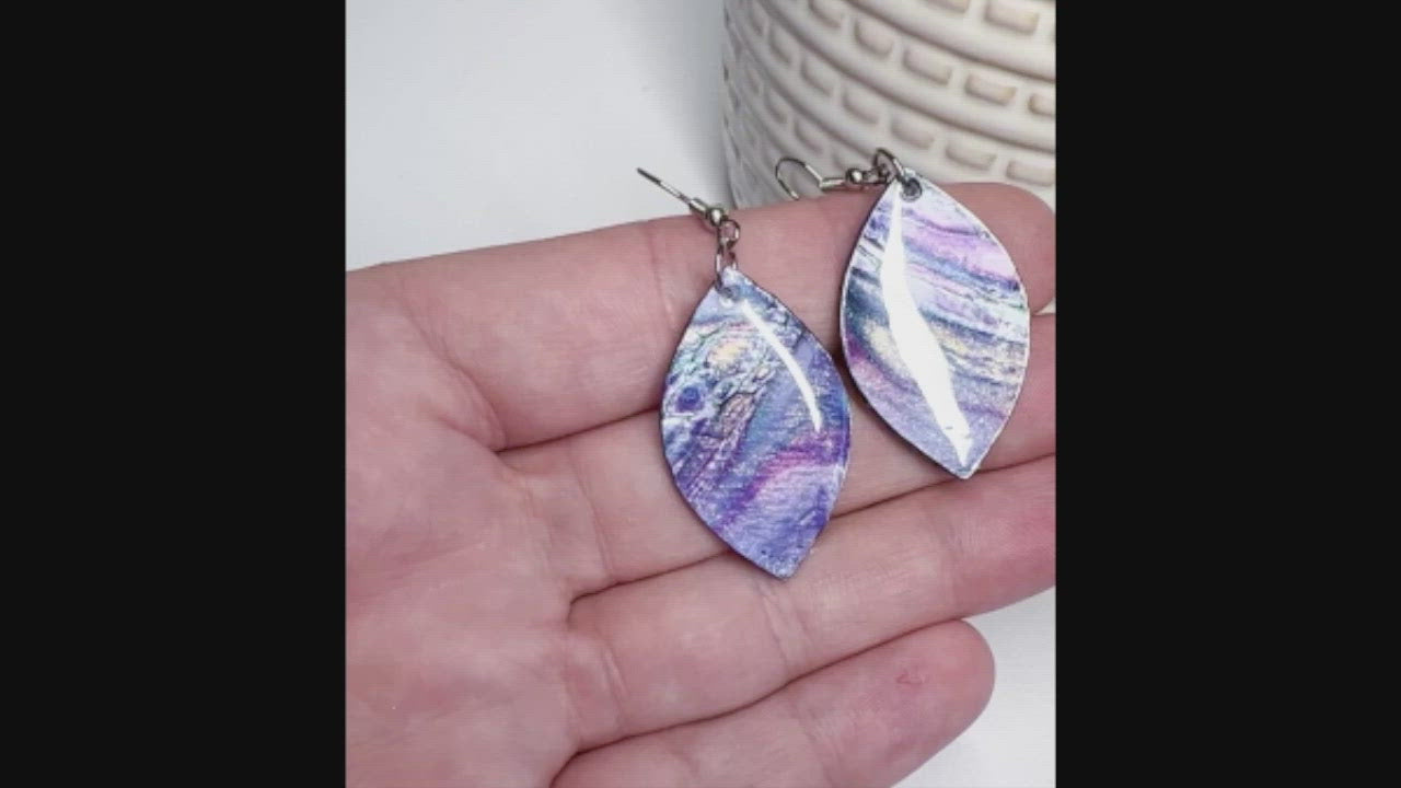 'Purple Strata' Earrings